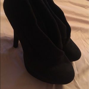 Black suede booties 7.5   .